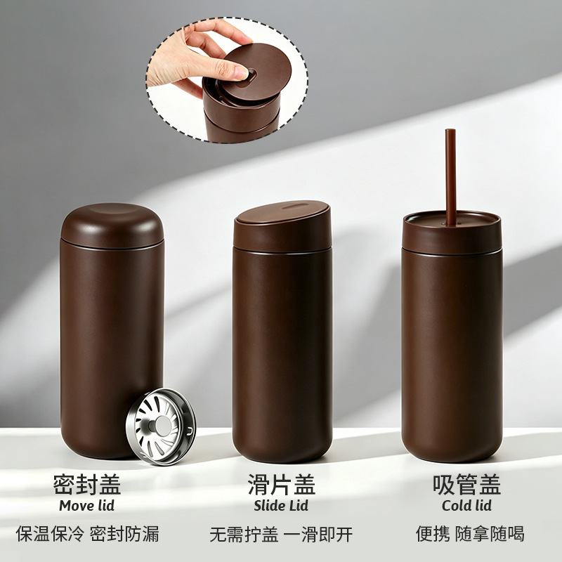 304 stainless steel insulated cup, stylish and simple straw cup, car cup, portable double-layer coffee cup, wholesale 304 stainless steel insulated cup, stylish and simple straw cup, car cup, portable double-layer coffee cup, wholesale