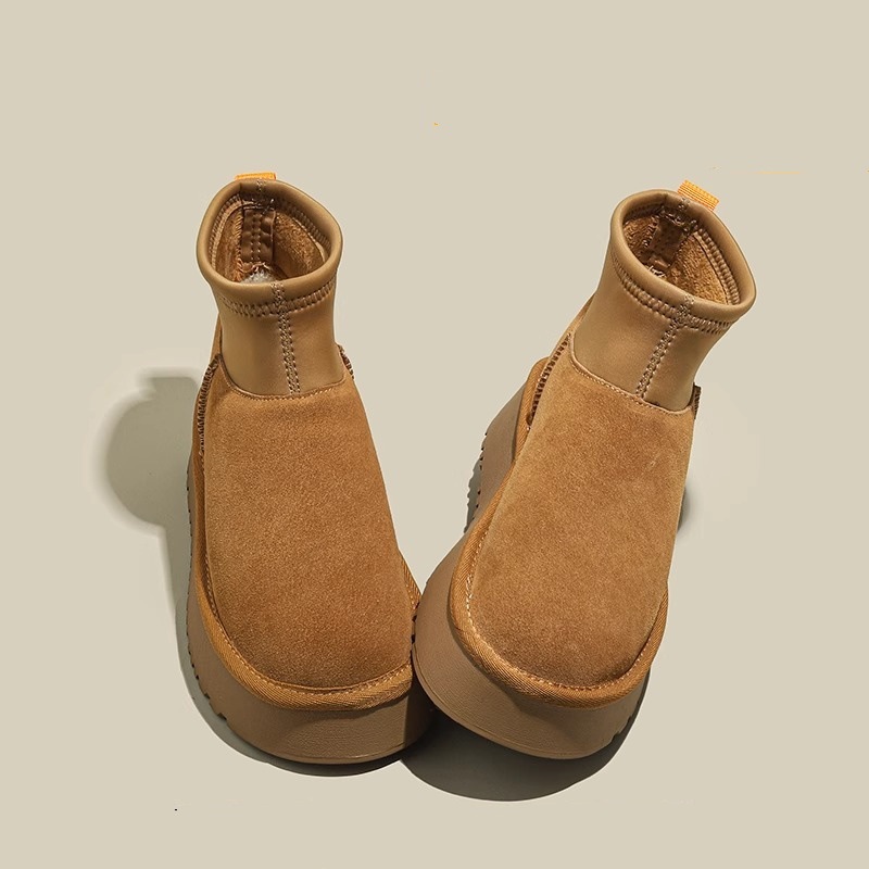 Thick soled snow boots women's winter new fleece and thick elastic socks boots_voghion.com