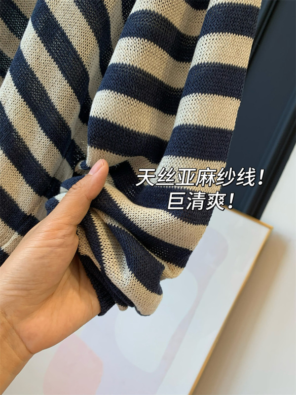 清爽天丝亚麻！JU显背薄~JU显瘦！针织衫长袖上衣女25早秋新款|undefined