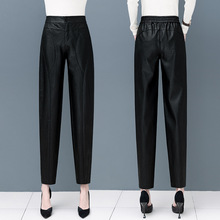 绵羊皮皮裤秋冬女装外穿高腰修身显瘦哈伦裤时尚气质小脚裤冬长裤