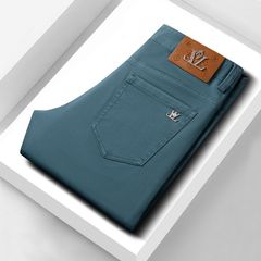 秋冬ジーンズ メンズブランド トレンド スリム ミッドウエスト ストレート ビジネス ストレッチ おしゃれ ハンサム ビジネス紳士
