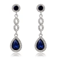 (Cross-border trading), classic earrings drop-shaped for bride, accessory, with gem