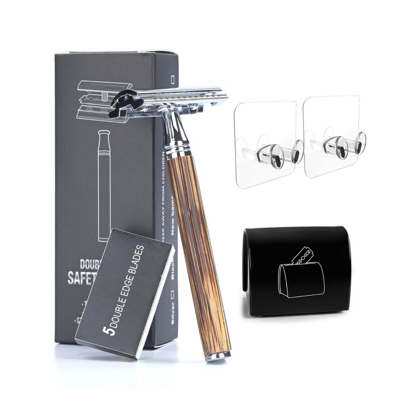 Double-sided blade razor old razor razor razor, blade recycling iron box and razor bracket suit