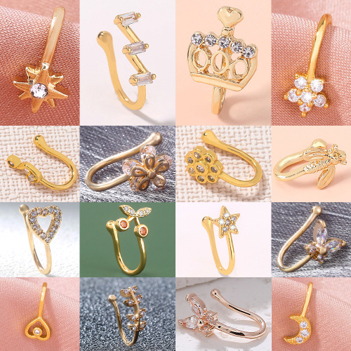 European and American cross-border accessories, new fashionable and exquisite small nose rings, pierced nose clips, nose ornaments, personalized trendy accessories for women
