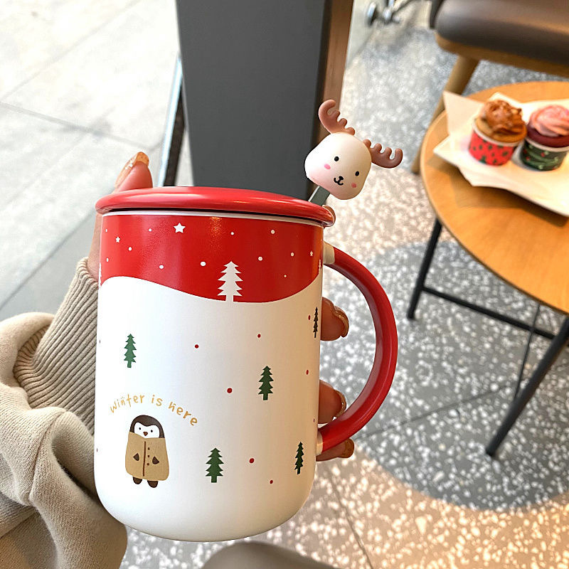 Nueva Copa de Navidad ins regalo de Navidad transfronterizo Navidad Taza de cerámica traje de café taza de dibujos animados taza de Navidad