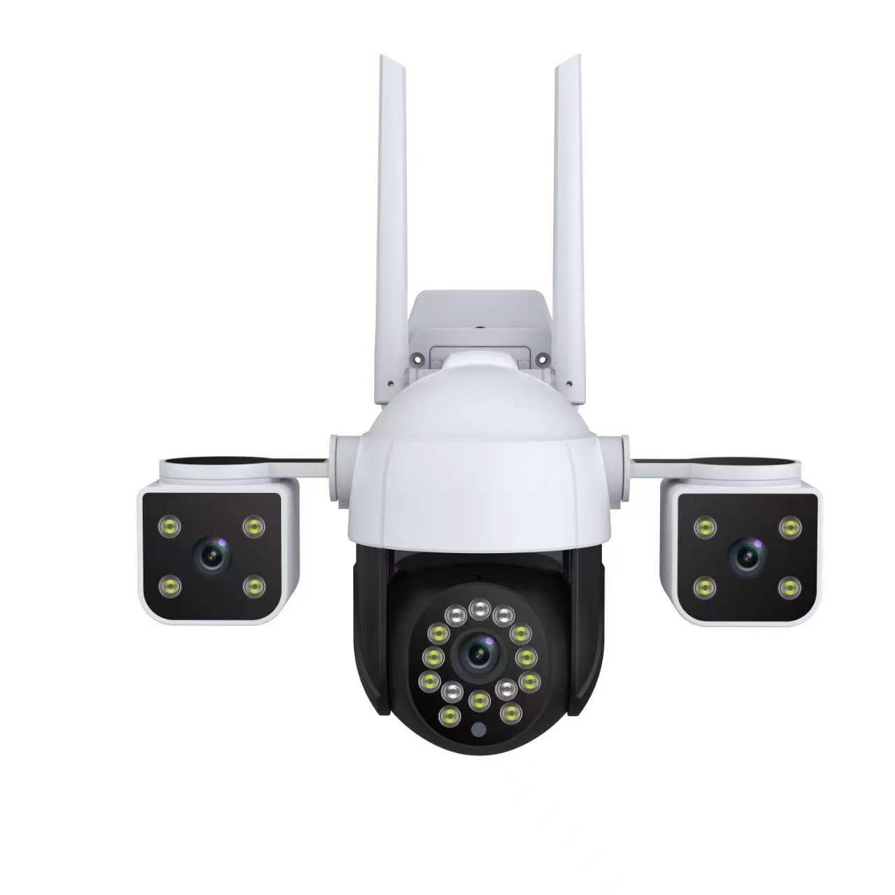 V380pro tres cámaras de imagen tres ojos domésticos 4G al aire libre monitor a prueba de agua gran angular infrarrojo IP66 impermeable image 5