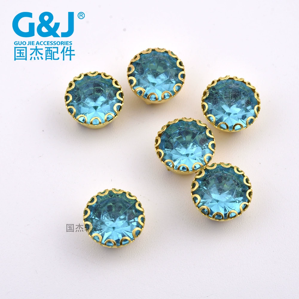 Acrylic's hand seam drilling claws 8 round lace bag buckle drilling wedding dresses stage performance clothing gold bottom claw diamond