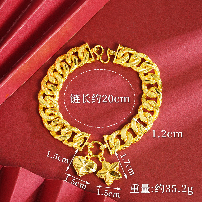 Brazalete de oro de oro vietnamita pareja de hombres y mujeres personalidad exagerada Europa y América accesorios joyas transfronterizas del sudeste asiático nuevos productos