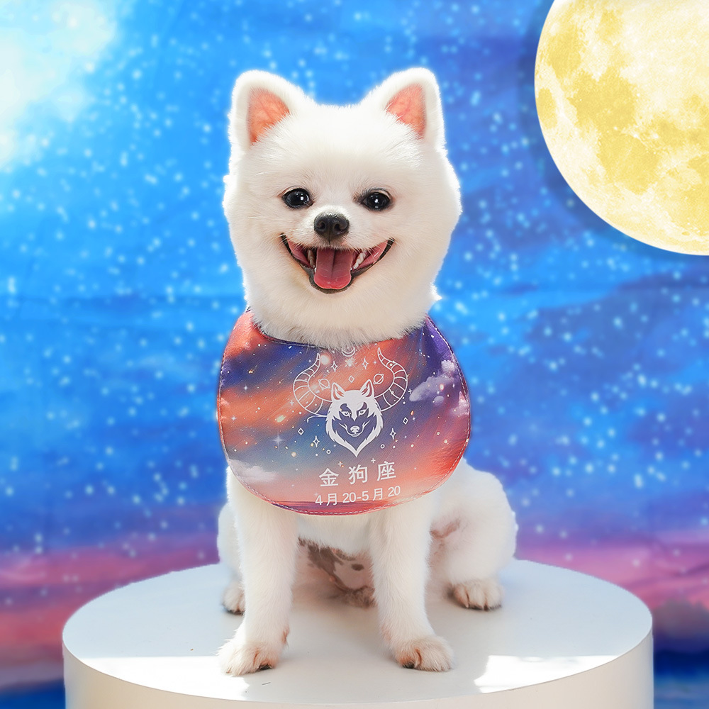 Doce signos de la zodiaca mascotas perros gatos bufandas saliva boca collar decoración de cumpleaños oro vello samurai