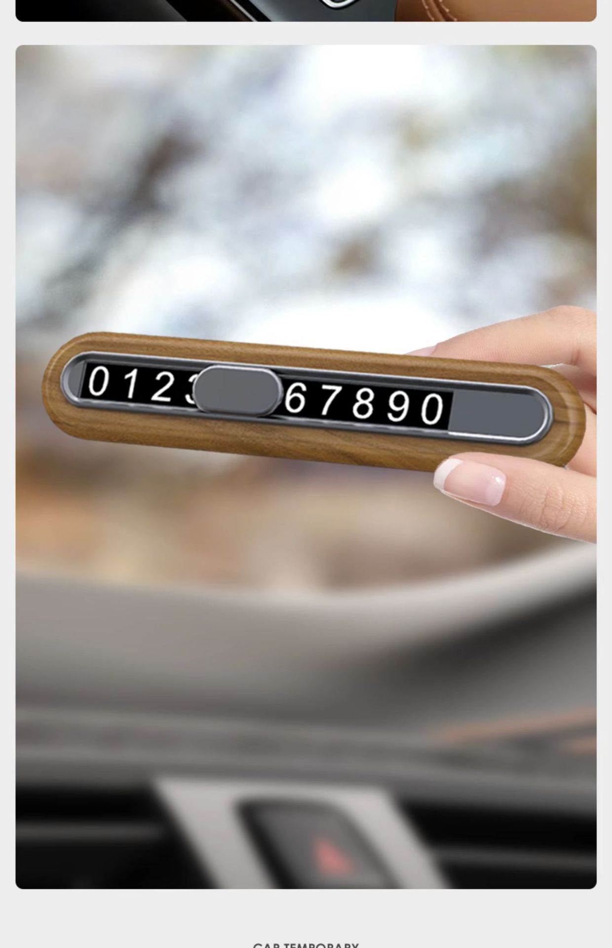 Walnut wood grain temporary parking plate moving car number plate car metal moving license plate hidden car parking plate wholesale