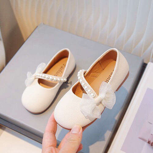 Children's Butterfly Princess Shoes for Girls 2025 Spring and Autumn Season Comfortable Soft Sole Fashion Pearl Shoes