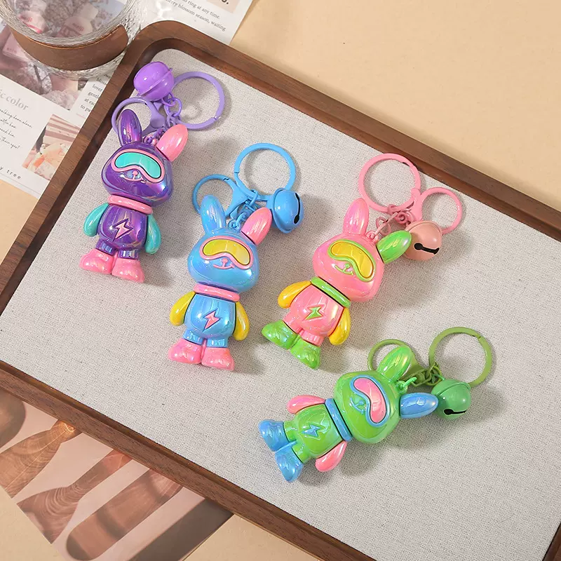 创意新款炫酷兔子钥匙扣挂件星际小兔汽车钥匙链挂件情侣背包挂饰