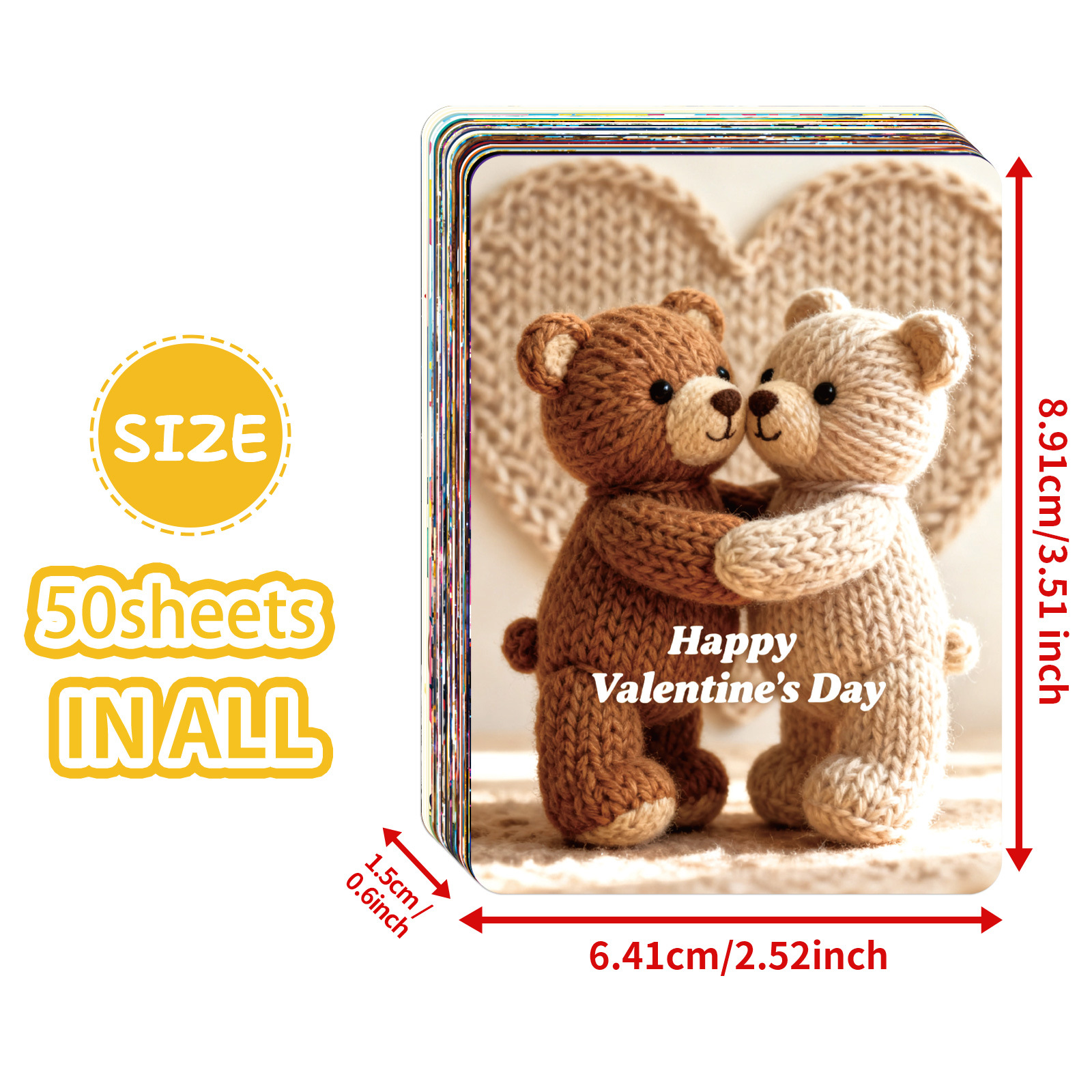 Set van 50 nieuwe, grensoverschrijdende Valentijnskaarten, creatieve en unieke kaarten met handgeschreven tekst voor dates en feestdagen._voghion.com