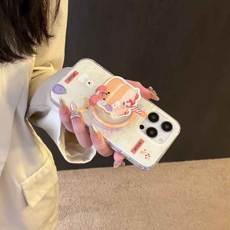 Cachorro animal de dibujos animados lindo para Apple 16Promax funda magnética para teléfono móvil 14pro/15pro girl 13p