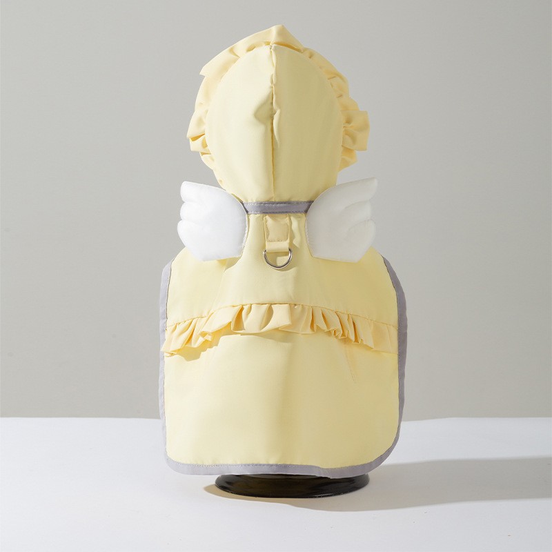 Teddy bichon con tracción en forma de animal para perros, bolsa impermeable todo incluido, cola, ropa para perros de cuatro patas para mascotas