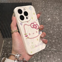 カラフルなキティ猫のiPhoneケース、かわいい、13plus、88% off、しわのある漫画風、11、クリエイティブ、16pm、耐衝撃、X