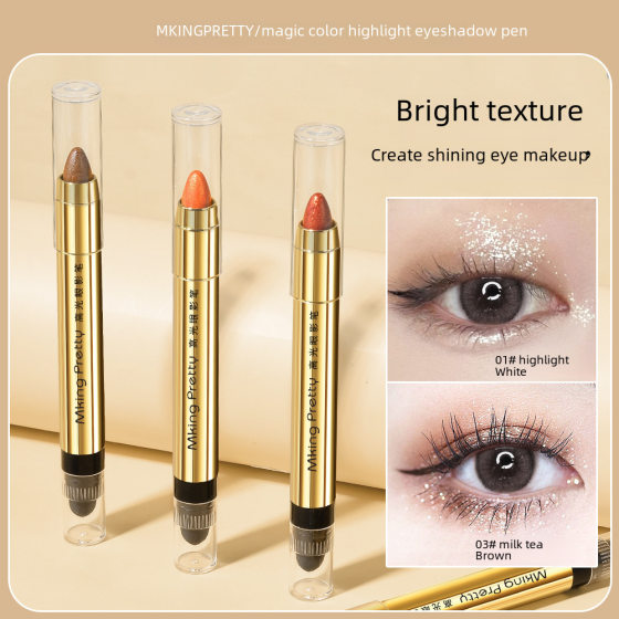 MK lazy eye makeup eye shadow pen lying silkworm pen high gloss pen double head eye shadow stick female micro pearl matte cosmetics wholesale