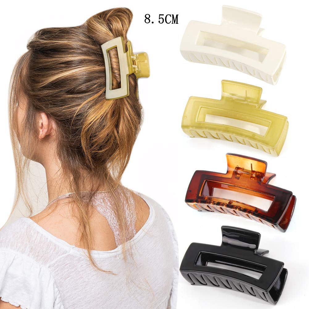 Amazon Venta caliente traje de pinza de pelo esmerilado grande Cabeza trasera garra de pelo clip de goma pintura antideslizante clip de accesorios para el cabello para las mujeres