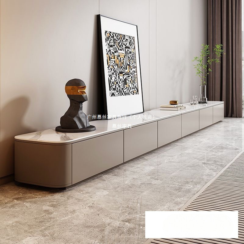 Mousse Floor-Standing Tv Cabinet Light Luxury High-End Home Internet Celebrity New Living Room Modern Simple Rock Slab Floor-Standing Solid