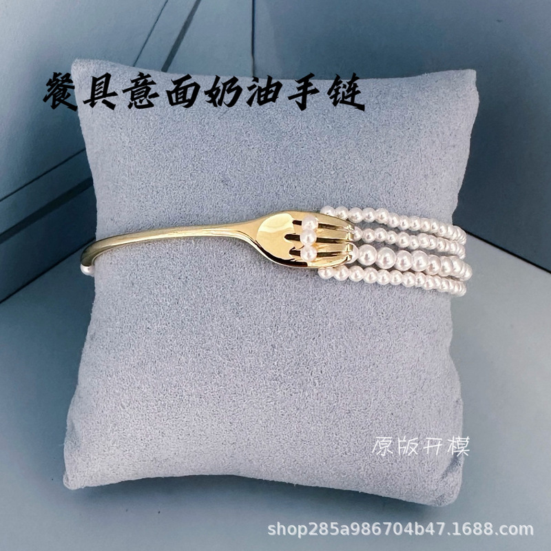 Hejia Jewelry Tableware Pasta Bracelet Creamy Light Luxury Versatile Elegant High-End Accessories Graceful Jewelry Bracelet for Women