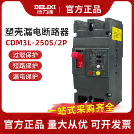 德力西CDM3L-250家用漏电开关2P 100A160A200A单相220V漏电保护器