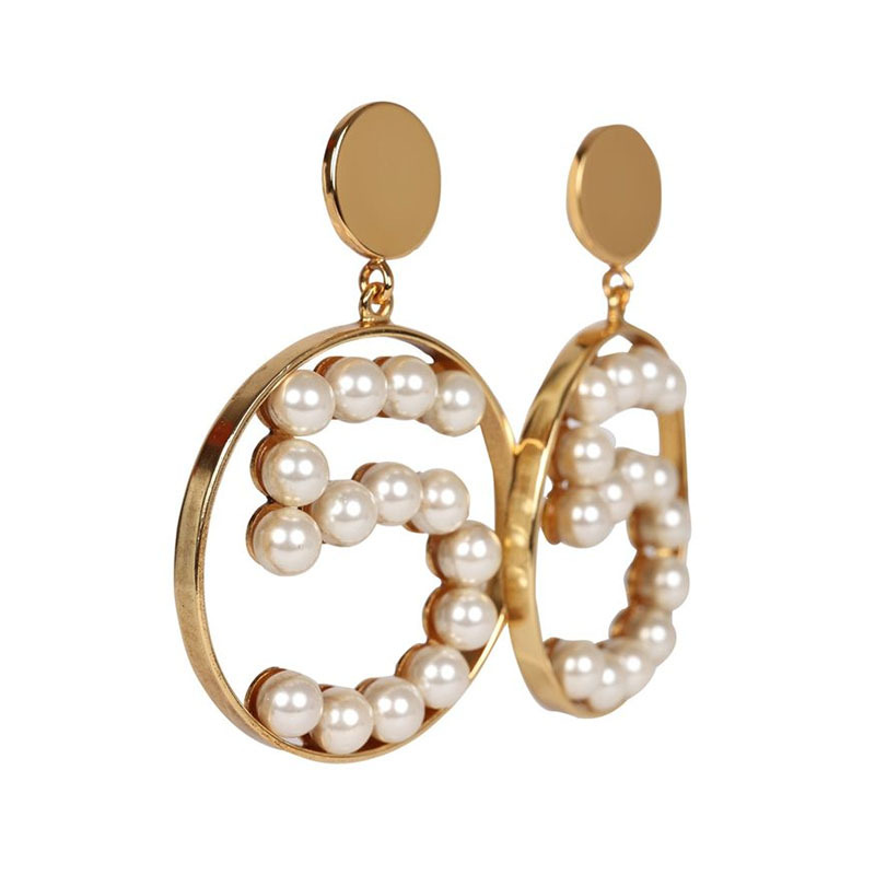 Brincos pendentes com pérola redonda elegantes estilo retro_voghion.com