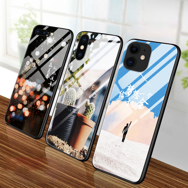 适用OPPO A72 R17 A11X Reno4 R15 A9 彩绘玻璃手机保护壳时尚款