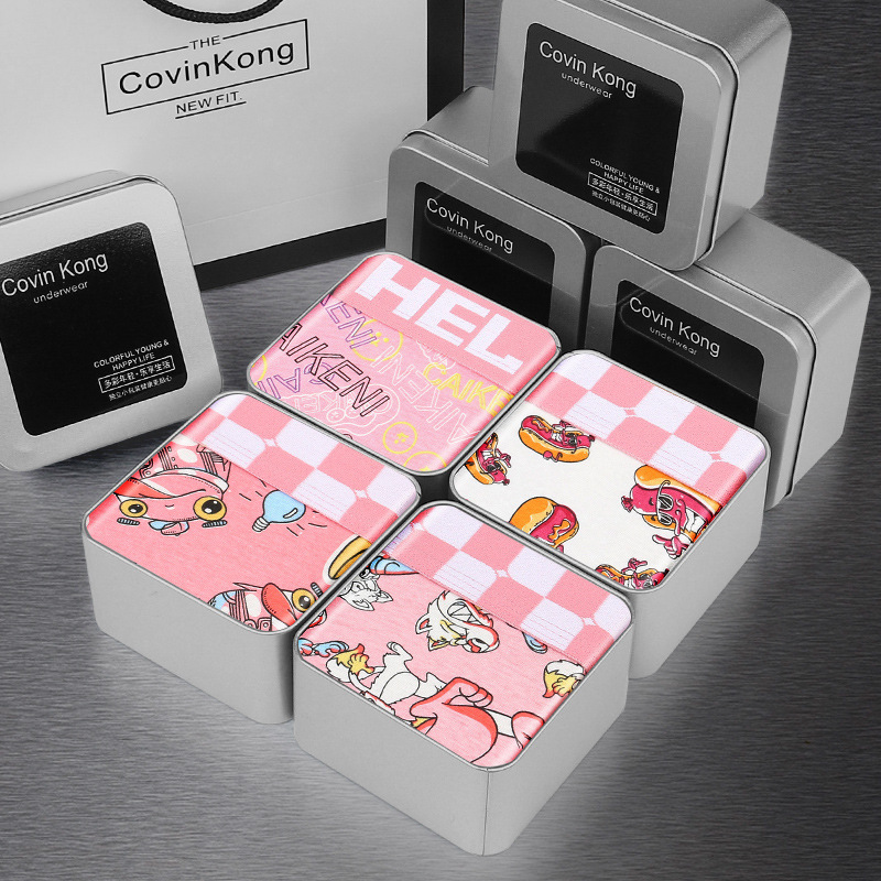 υ ck men's powder men's underwear ice silk summer ultra-thin boxer men's sexy boxer shorts head gift box