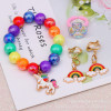 Children's cartoon bracelet for princess, jewelry, ring, earrings, set