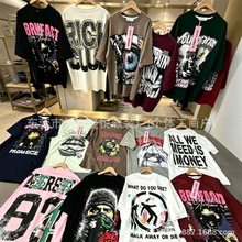 ר���羳Men's double-sided printed T-shirt, loose fit