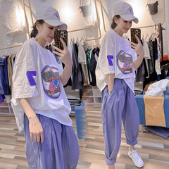 夏の大きいサイズの女装のカジュアルな服のスーツの女性の太っているmmの薄いタイプの韓国版はゆったりしていて痩せています。
