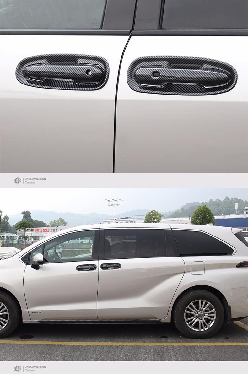 Door Handle Cover Suitable for 22-24 Toyota Sienna, Special Door Handle Carbon Fiber Protective Cover