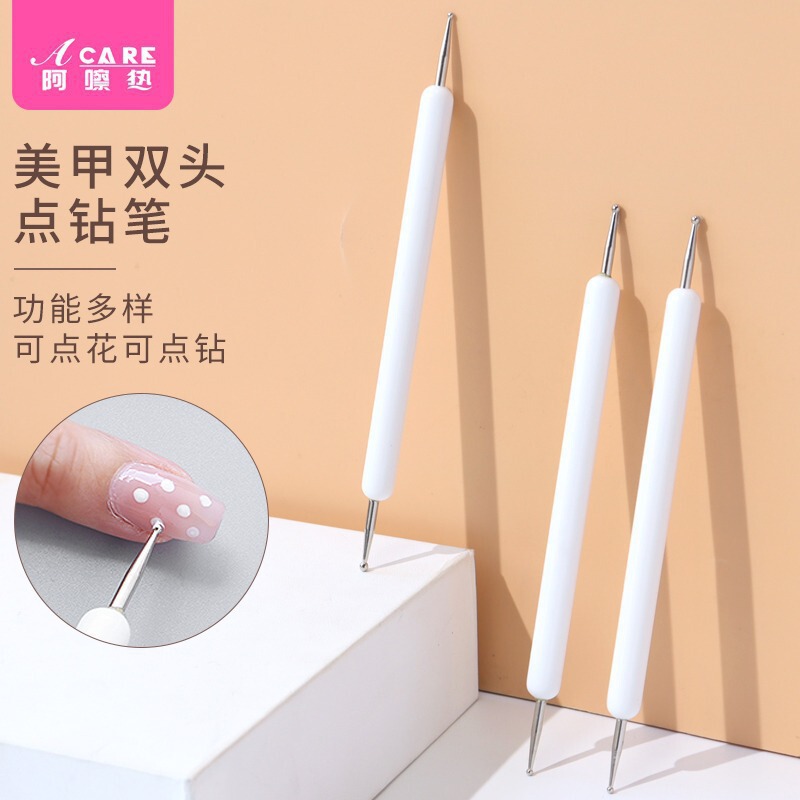 Free Shipping/Nail Art Brush/Point Drill Pen C1P20 - Easy-To-Use Dotting Pen for Nail Art with Rhinestones
