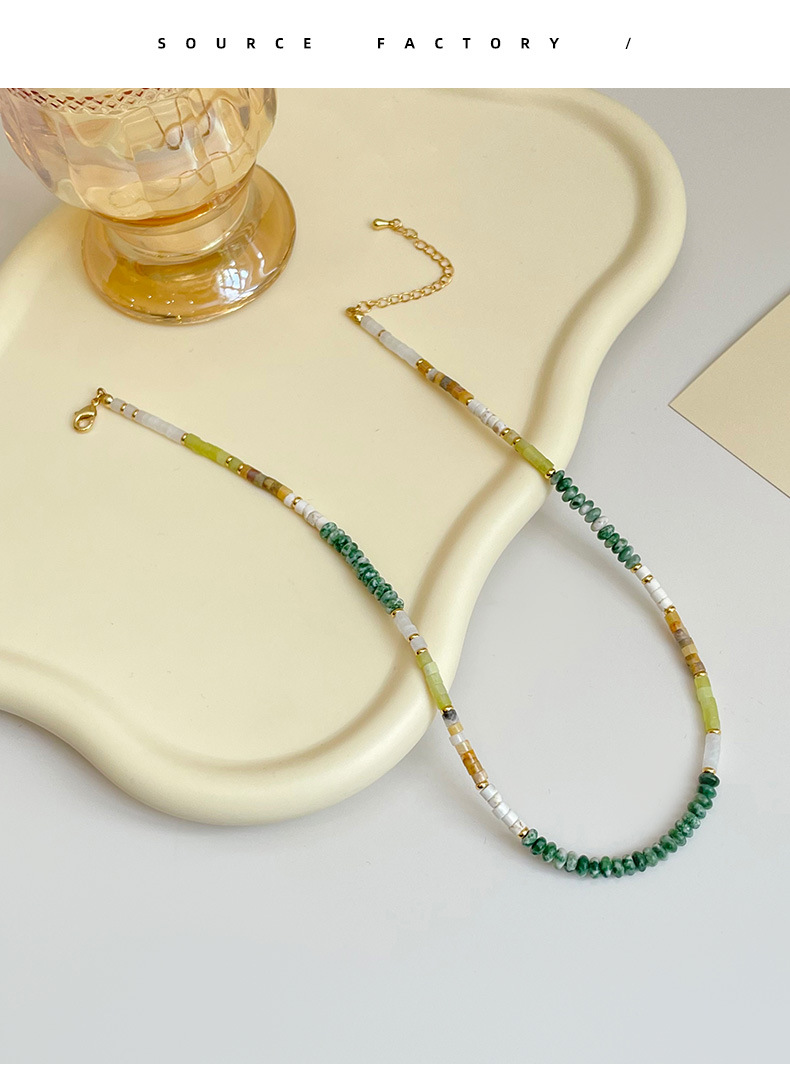 Street Occasion natural stone Material Geometric Pattern Retro Geometric Natural Stone Wholesale Necklace