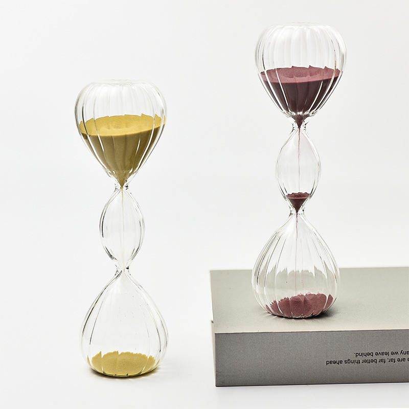 Creativo de cristal reloj de arena de tres capas rayas reloj de arena temporizador personalidad Nordic decoración del hogar fábrica al por mayor