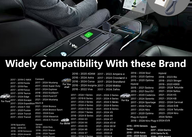 Cross-Border Wired to Wireless Carplay Box Suitable for Apple Two-In-One Car Interconnection Box Adapter
