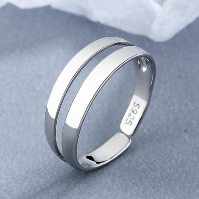 韩版时尚气质戒指女款戒子指环两线型可爱小众设计感礼物饰品批发|ms