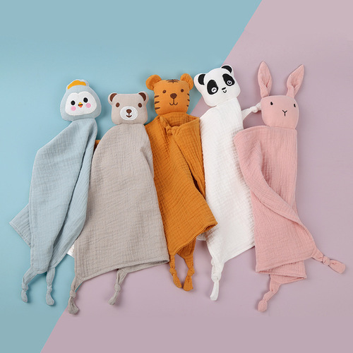 Soothing towel baby can enter the gauze doll newborn baby sleep artifact 0-3 years old hand puppet toy
