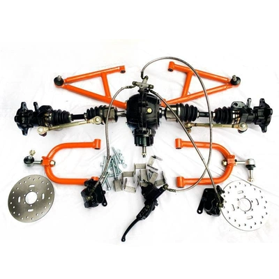 Motorcycle frame four-wheel drive, front and rear - front-drive-spool-2-universal-shafts-rocker-arm-handbrake