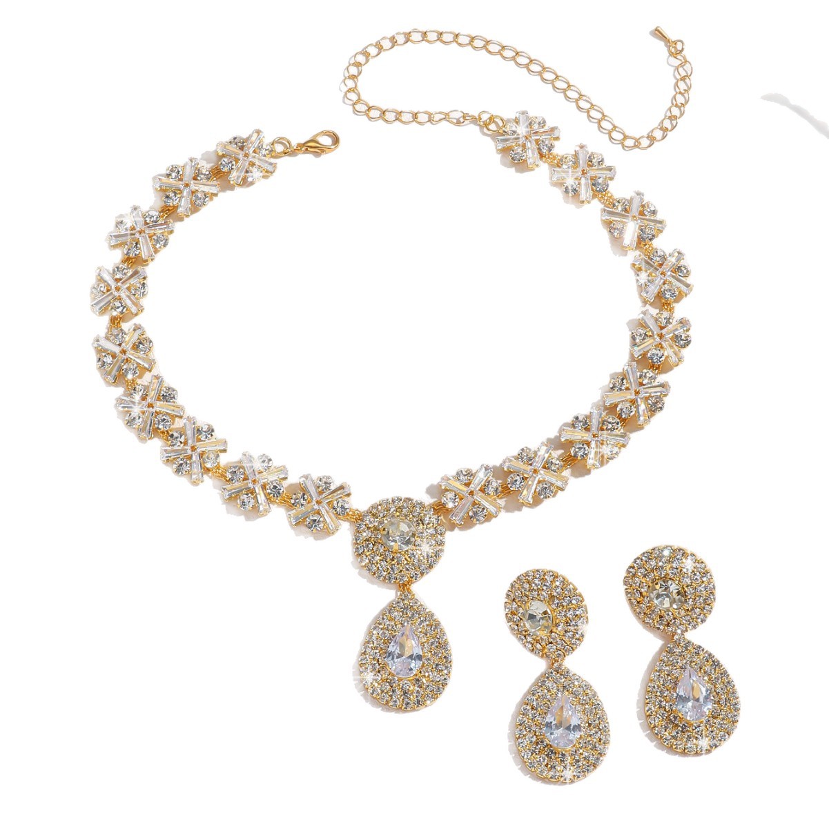 Collier goutte deau zircon cristal élégant bijou de mariage_voghion.com