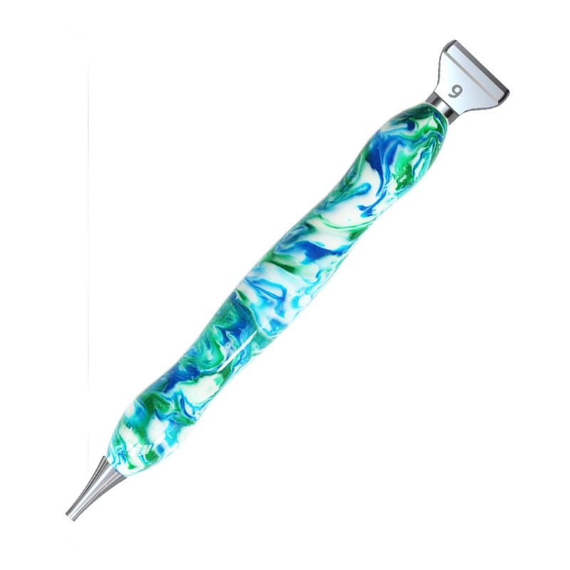 Diamond Pen Tool Set, Multi-Color Handle, Metal Heads & Diamond Bits, Compact Case