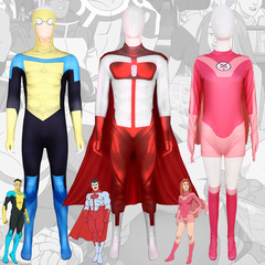 アメリカ漫画無敵少侠cos服マーク連体服舞台演技服全能侠コスプレ衣装