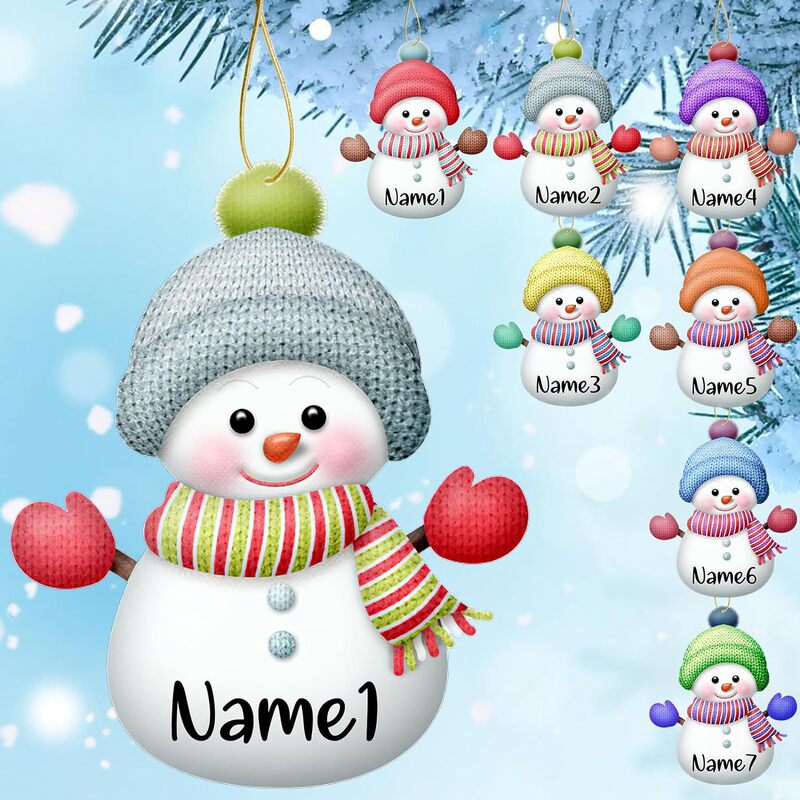 クロスボーダー個性クリスマス雪だるまアクリル2D平面吊り下げアクセサリー家庭パーティークリスマスツリー装飾ストラップ|undefined