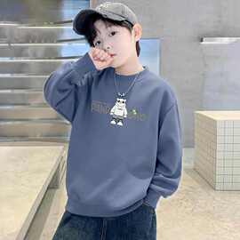 天才鲸男童卫衣加绒秋冬儿童圆领长袖上衣中大童春秋款运动套头衫