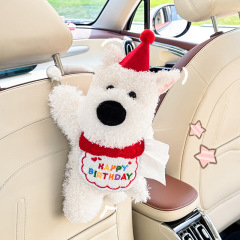 クリエイティブな車載ティッシュケースかわいい子犬の車載式ティッシュケース