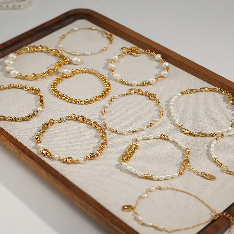 Cross-Border Retro Classic Fashion Versatile Light Luxury High-End 18K Gold-Plated Natural Pearl Bracelet New Spring/Summer Model Cross-Border Retro Classic Fashion Versatile Light Luxury High-End 18K Gold-Plated Natural Pearl Bracelet New Spring/Summer Model