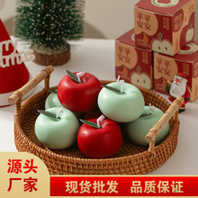 跨境圣诞节仿真苹果造型香薰蜡烛圣诞氛围感布置装饰摆件伴手礼物
