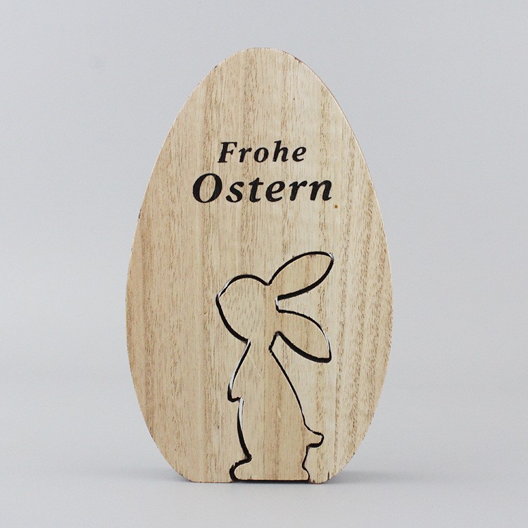 Mayorista ornamentos europeos huevos de conejo estilo idílico creativo artesanías de madera sala de estar hogar decoración de conejo de Pascua