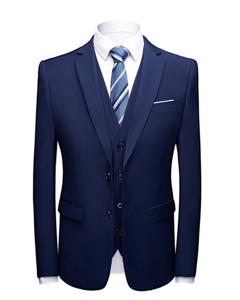 Completo smoking uomo 3 pezzi vestito slim fit elegante casual_voghion.com