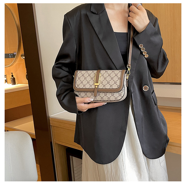 High-End-Damentasche, trendige Damentasche, modische kleine Tasche, Retro-Druck-Handtasche, Umhängetasche, leichte Luxus-Umhängetasche_voghion.com